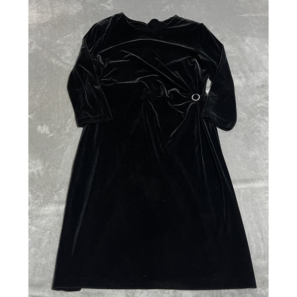 Connected Apparel Dress Womens 16‎ Black Velvet Goth Prom Knee Length Clueless